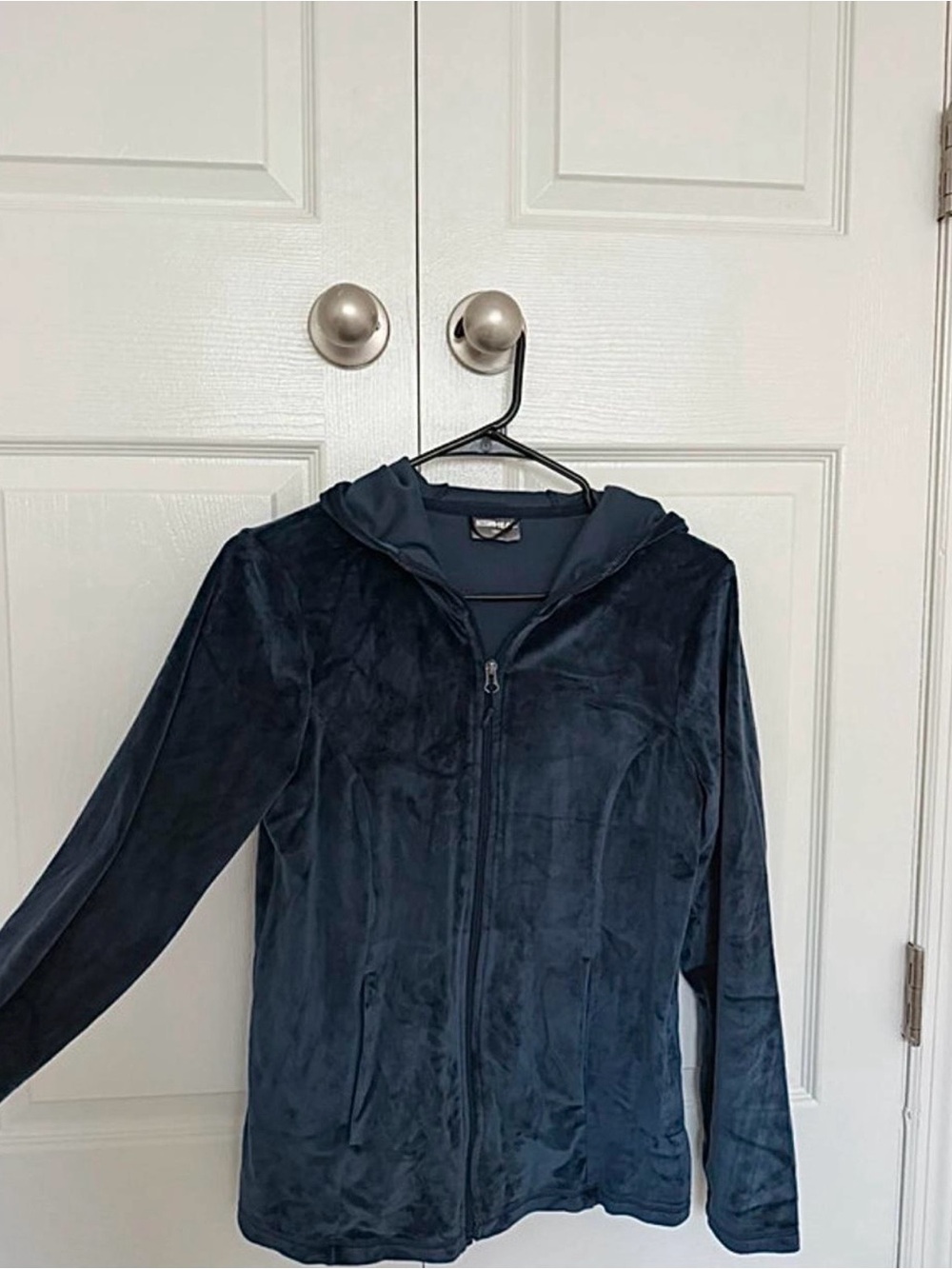 32 Degrees Plush Zip-Up Hooded Jacket - Dark Blue